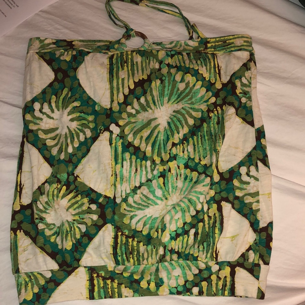 Green Patterned Bandeau Top, size S women’s Gap